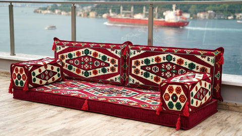 Loveseat Sofa, Turkish Sofa, Arabic Sitting Pillows Set