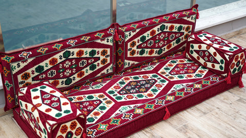 Loveseat Sofa, Turkish Sofa, Arabic Sitting Pillows Set