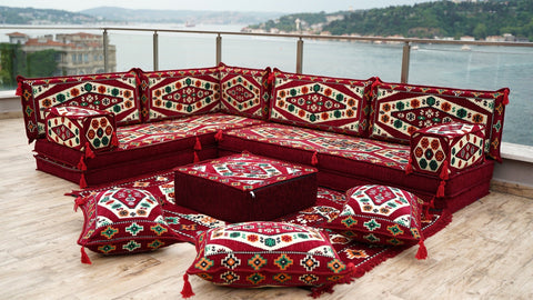 8 Thickness L Shape Sofa, Floor Sofa, Turkish Seating Cushions, Arabic Jalsa Set