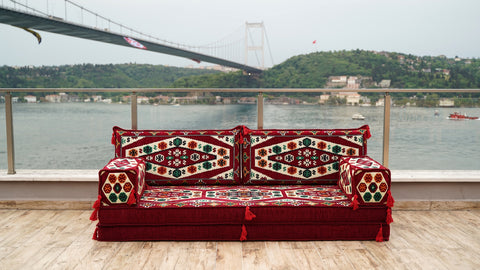 Loveseat Sofa, Turkish Sofa, Arabic Sitting Pillows Set