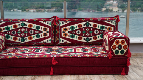 Loveseat Sofa, Turkish Sofa, Arabic Sitting Pillows Set