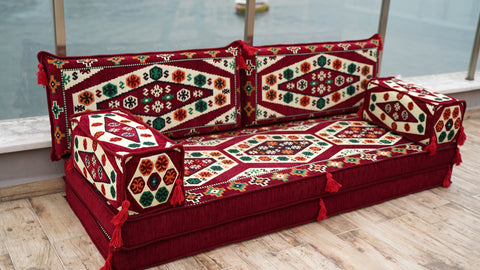 Loveseat Sofa, Turkish Sofa, Arabic Sitting Pillows Set