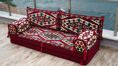Loveseat Sofa, Turkish Sofa, Arabic Sitting Pillows Set