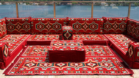 8 Thickness U Sofa Set, Moroccan Sofa Set, Turkish Sofa Seating, Floor Seating Set