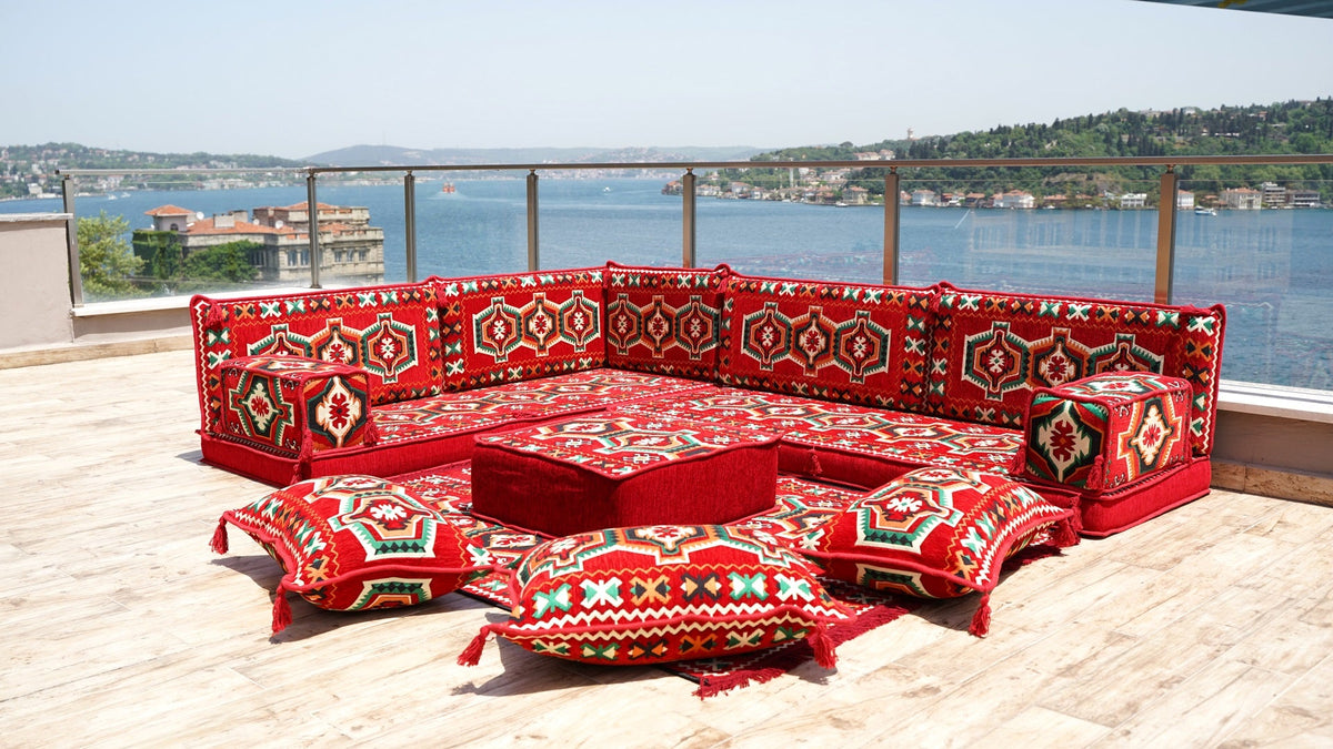 8 Thickness L Shape Sofa, Turkish Seating Pillows, Arabic Jalsa, Floor Cushions