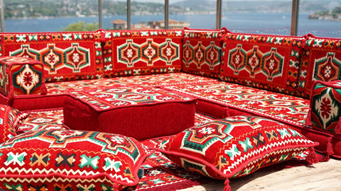 8 Thickness L Shape Sofa, Turkish Seating Pillows, Arabic Jalsa, Floor Cushions