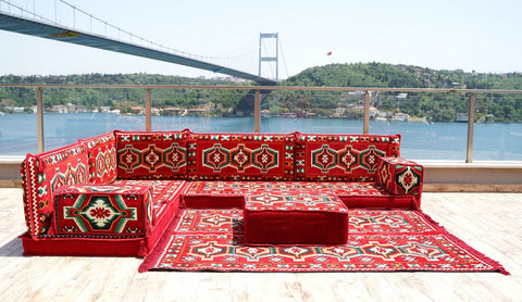 8 Thickness L Shape Sofa, Turkish Seating Pillows, Arabic Jalsa, Floor Cushions