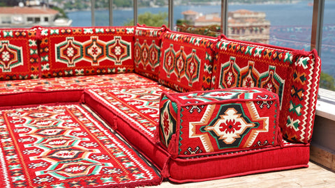 8 Thickness L Shape Sofa, Turkish Seating Pillows, Arabic Jalsa, Floor Cushions