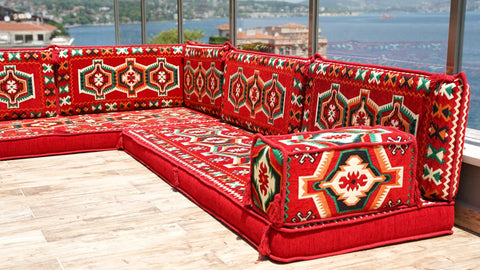 8 Thickness L Shape Sofa, Turkish Seating Pillows, Arabic Jalsa, Floor Cushions