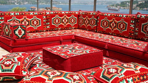 8 Thickness L Shape Sofa, Turkish Seating Pillows, Arabic Jalsa, Floor Cushions