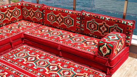 Turkish Seating Pillows, L Shaped Arabic Jalsa, Floor Cushions