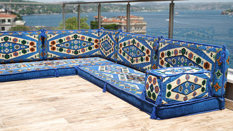 L Shaped Arabic Sofa, Turkish Floor Sofa, Majlis Sofa Seating
