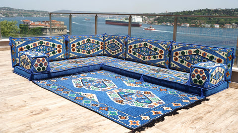 L Shaped Arabic Sofa, Turkish Floor Sofa, Majlis Sofa Seating
