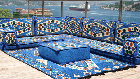 L Shaped Arabic Sofa, Turkish Floor Sofa, Majlis Sofa Seating