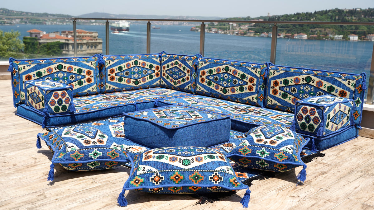 L Shaped Arabic Sofa, Turkish Floor Sofa, Majlis Sofa Seating