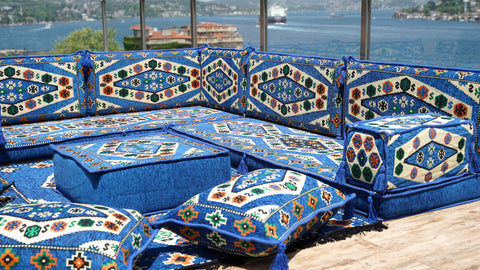 L Shaped Arabic Sofa, Turkish Floor Sofa, Majlis Sofa Seating