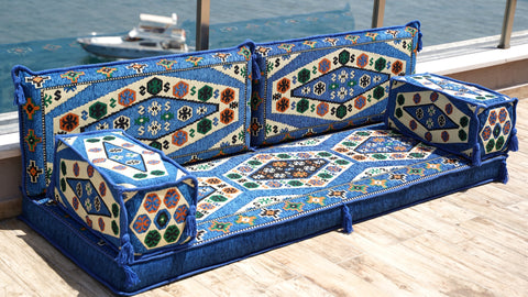 Loveseat Sofa, Arabic Seating, Floor Cushions Set
