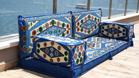 Loveseat Sofa, Arabic Seating, Floor Cushions Set