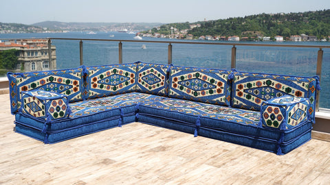 8 Thickness L Shape Sofa, Arabic Sofa, Turkish Floor Sofa, Majlis Sofa Seating