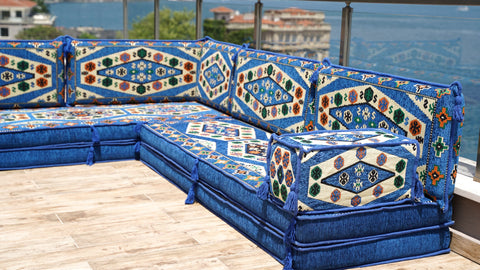 L Shaped Arabic Sofa, Turkish Floor Sofa, Majlis Sofa Seating