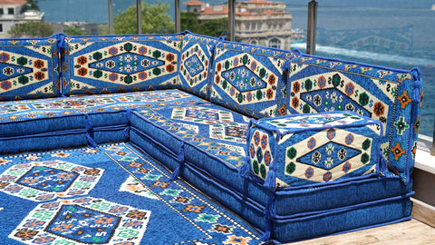 L Shaped Arabic Sofa, Turkish Floor Sofa, Majlis Sofa Seating