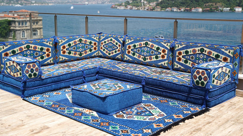 8 Thickness L Shape Sofa, Arabic Sofa, Turkish Floor Sofa, Majlis Sofa Seating