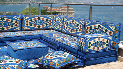 L Shaped Arabic Sofa, Turkish Floor Sofa, Majlis Sofa Seating