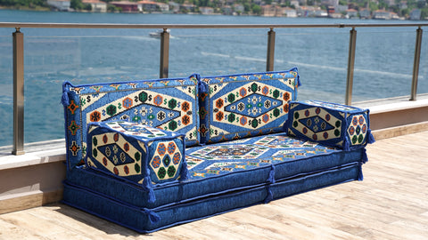 Loveseat Sofa, Arabic Seating, Floor Cushions Set