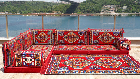 8 Thickness L Shape Sofa, Floor Sofa Seating, Moroccan Seating Sofa, Arabic Jalsa Set