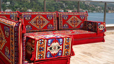 8 Thickness L Shape Sofa, Floor Sofa Seating, Moroccan Seating Sofa, Arabic Jalsa Set