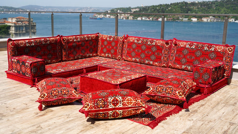 L Shaped Arabic Seating Set, Turkish Sofa, Oriental Sofa