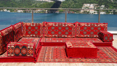 L Shaped Floor Sofa, Arabic Seating, Majlis Sofa, Floor Seating Set