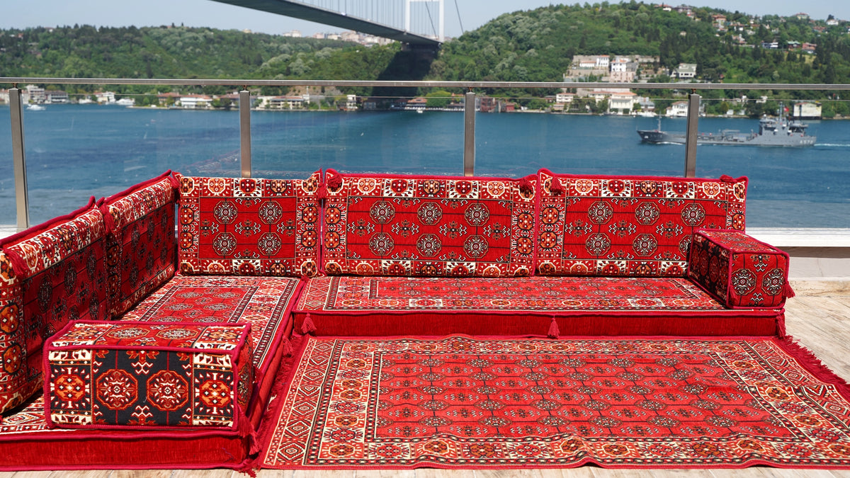 L Shaped Floor Sofa, Arabic Seating, Majlis Sofa, Floor Seating Set