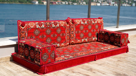 Loveseat Sofa, Moroccan Sofa Seating, Arabic Jalsa Set