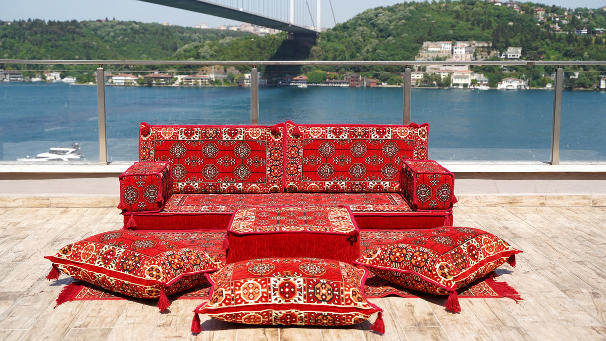 Single Sofa Set, Moroccan Sofa Seating, Floor Cushions