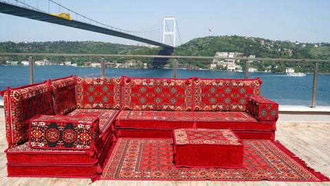 L Shaped Arabic Seating Set, Turkish Sofa, Oriental Sofa