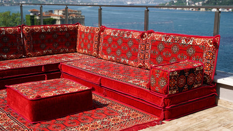 L Shaped Floor Sofa, Arabic Seating, Majlis Sofa, Floor Seating Set