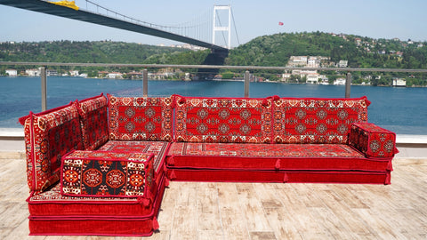 L Shaped Arabic Seating Set, Turkish Sofa, Oriental Sofa