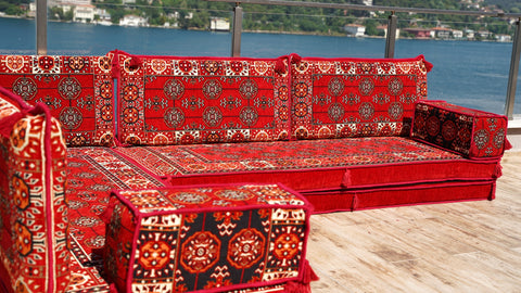 L Shaped Arabic Seating Set, Turkish Sofa, Oriental Sofa