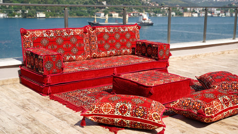 Single Sofa Set, Moroccan Sofa Seating, Floor Cushions