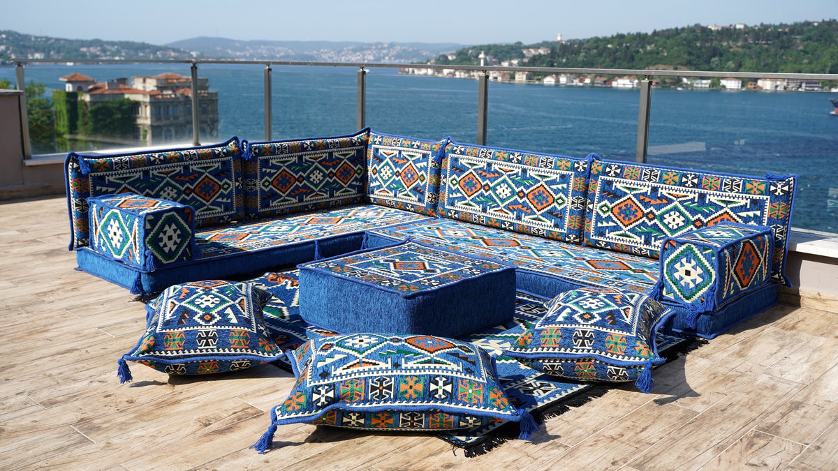 L Shaped Arabic Sofa, Majlis Sofa, Floor Cushions, Arabic Jalsa