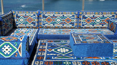 L Shaped Arabic Sofa, Majlis Sofa, Floor Cushions, Arabic Jalsa