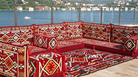 8 Thickness U Sofa Set, Moroccan Sofa Seating, Floor Seating Set, Turkish Sofa