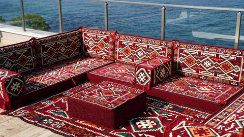 8 Thickness U Sofa Set, Moroccan Sofa Seating, Floor Seating Set, Turkish Sofa