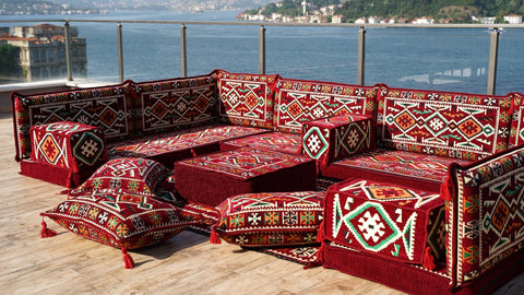 8 Thickness U Sofa Set, Moroccan Sofa Seating, Floor Seating Set, Turkish Sofa