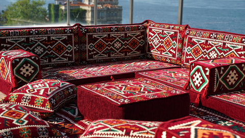 8 Thickness U Sofa Set, Moroccan Sofa Seating, Floor Seating Set, Turkish Sofa