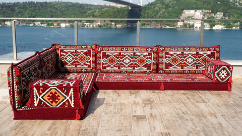 Oriental L Shaped Arabic Jalsa, Floor Seating Set, Majlis Sofa