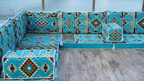 L Shaped Floor Cushions, Arabic Floor Sofa Set, Arabic Jalsa Set