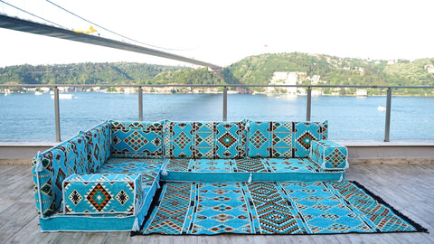 L Shaped Floor Cushions, Arabic Floor Sofa Set, Arabic Jalsa Set