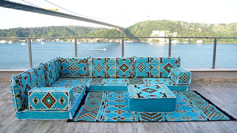 L Shaped Floor Cushions, Arabic Floor Sofa Set, Arabic Jalsa Set